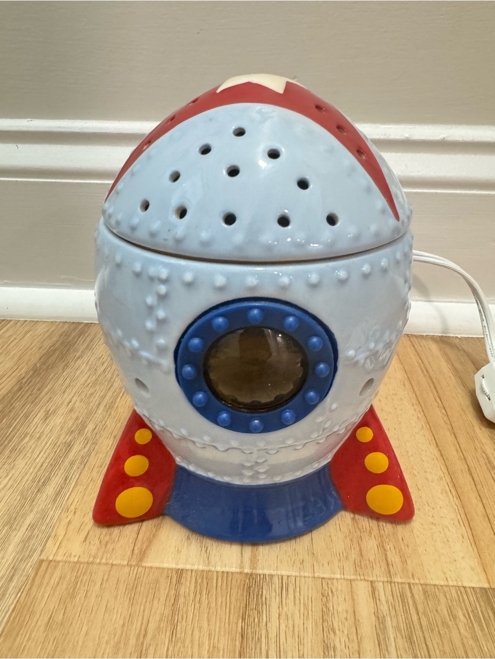 Scentsy Blast Off Rocket Space Decor Wax Warmer 7in Blue Kids Decor